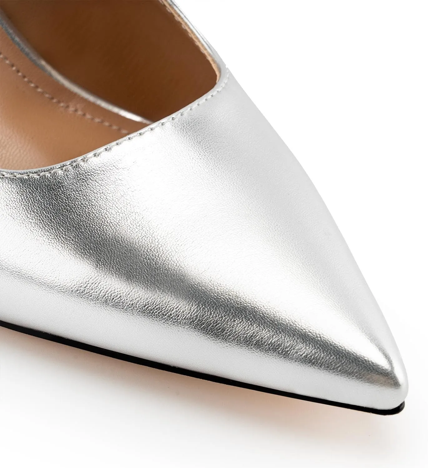 heelchic Slingback Heels for Women Block Heel Pointed Closed Toe Chunky Heel Slip on Wedding Dress Shoes Comfortable