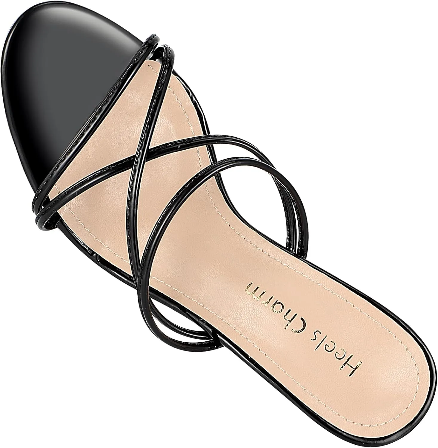 Heels Charm Women's Stiletto Heeled Sandals 3.27 Inches Open Toe Slip On High Heel Sandal Dress Dancing Sandals Daily Work Usual Party Wedding Shoes