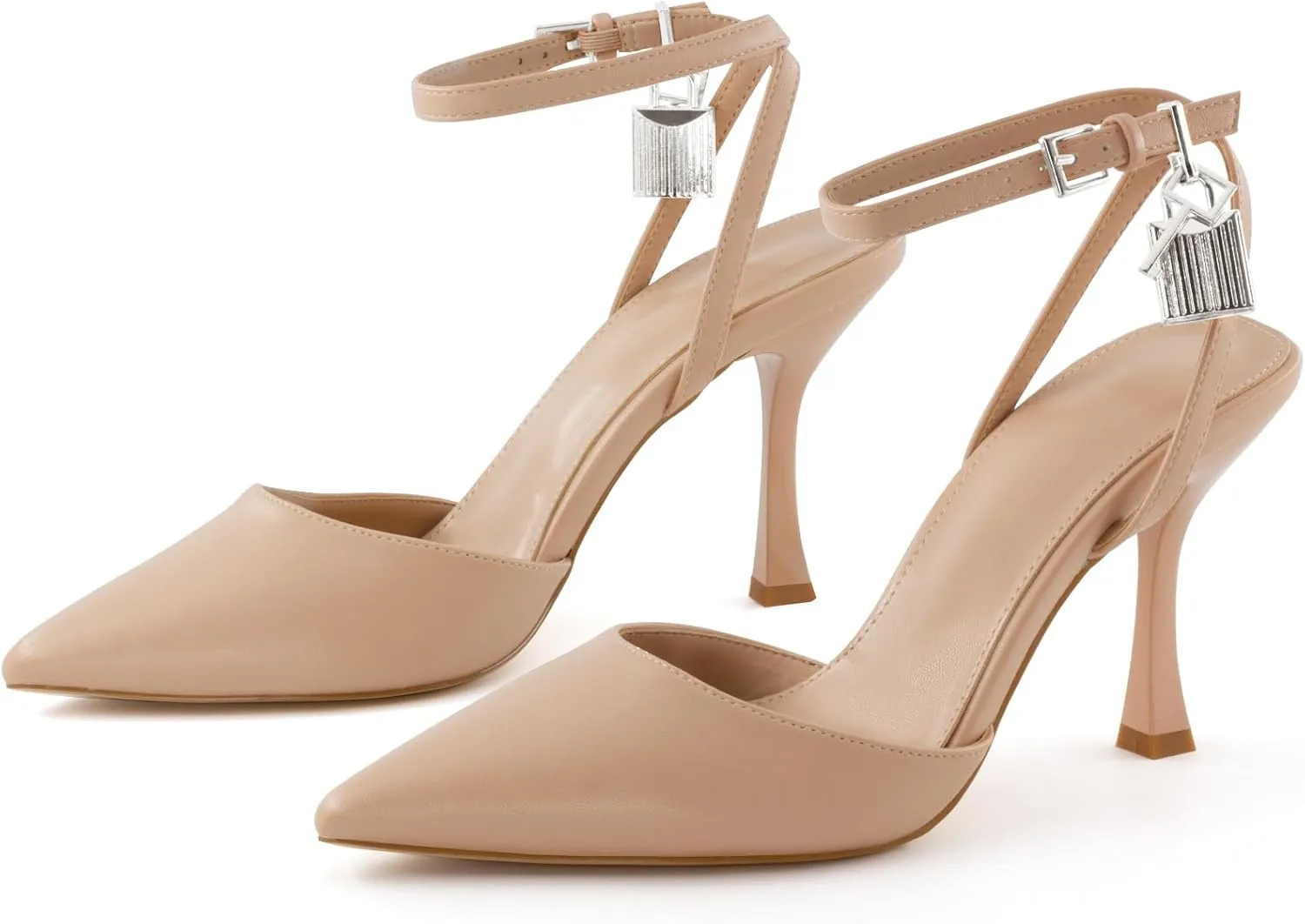 High Heels for Women Closed Pointed Toe Slingback Pumps Ankle Strap Sexy Stiletto Heel Party Wedding Dress Shoes