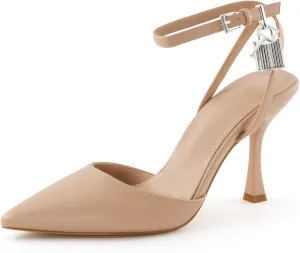 High Heels for Women Closed Pointed Toe Slingback Pumps Ankle Strap Sexy Stiletto Heel Party Wedding Dress Shoes