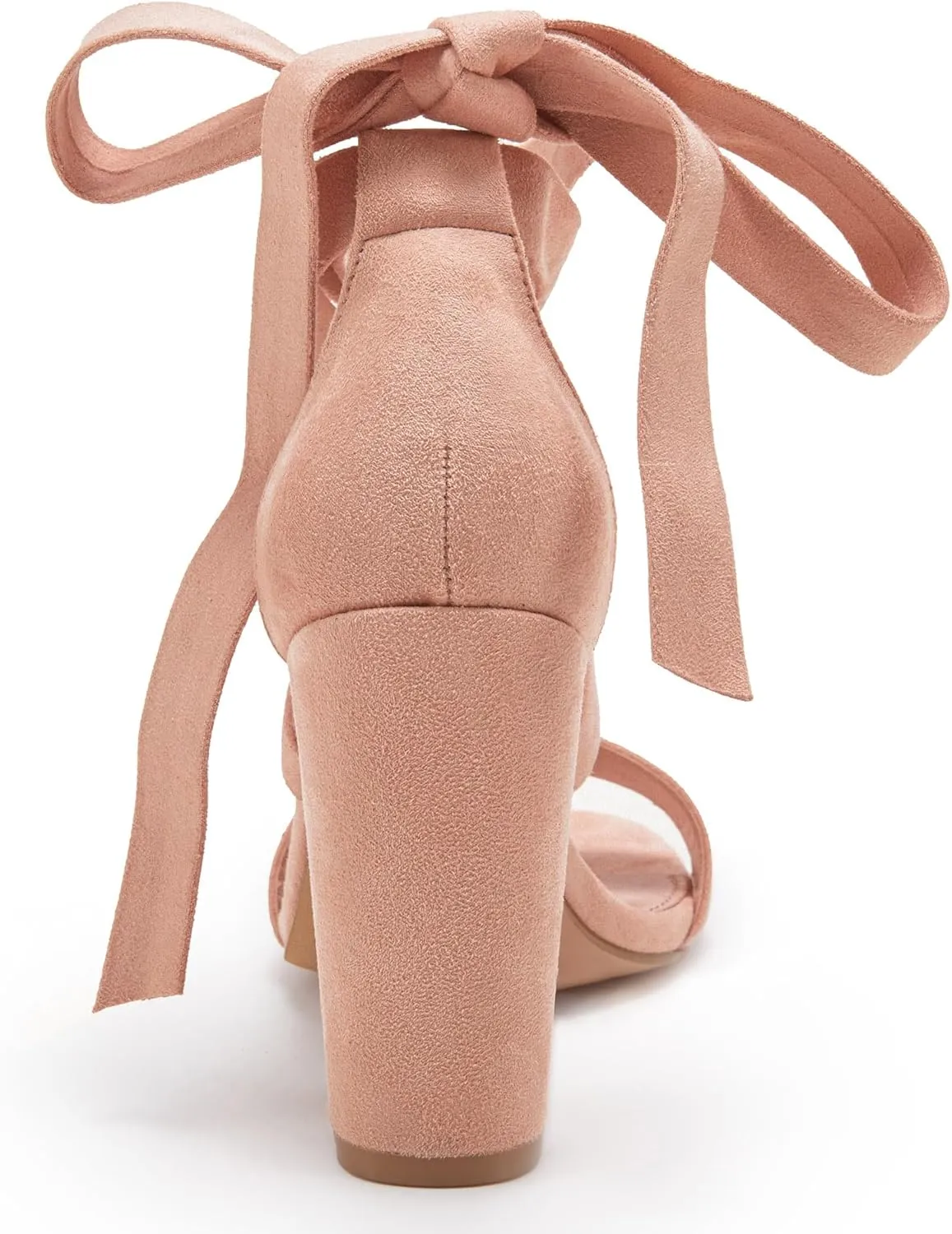 Huiyuzhi Womens Strappy Heels Lace up High Heeled Sandals Chunky Block Ankle Tie Pumps Dress Party Shoes