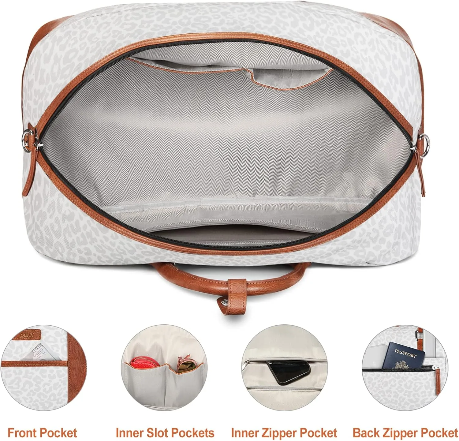 IBFUN Weekender Bags for Women, Large Overnight Bag Canvas Travel Duffel Bag Carry On Tote with Shoe Compartment 21" 3Pcs Set