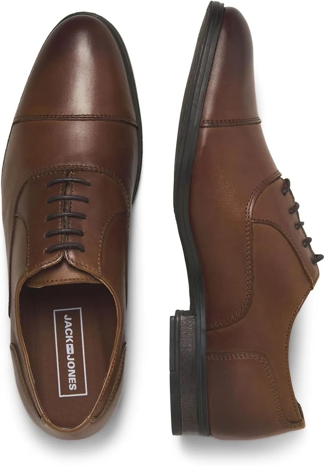 Jack & Jones Men's Jfwdonald Leather Cognac Noos Derbys