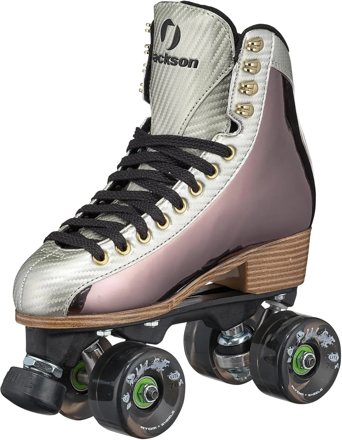 Jackson Flex Outdoor Roller Skates, Atom Pulse Lite Wheels with Vinyl-Coated Quad Boot,
