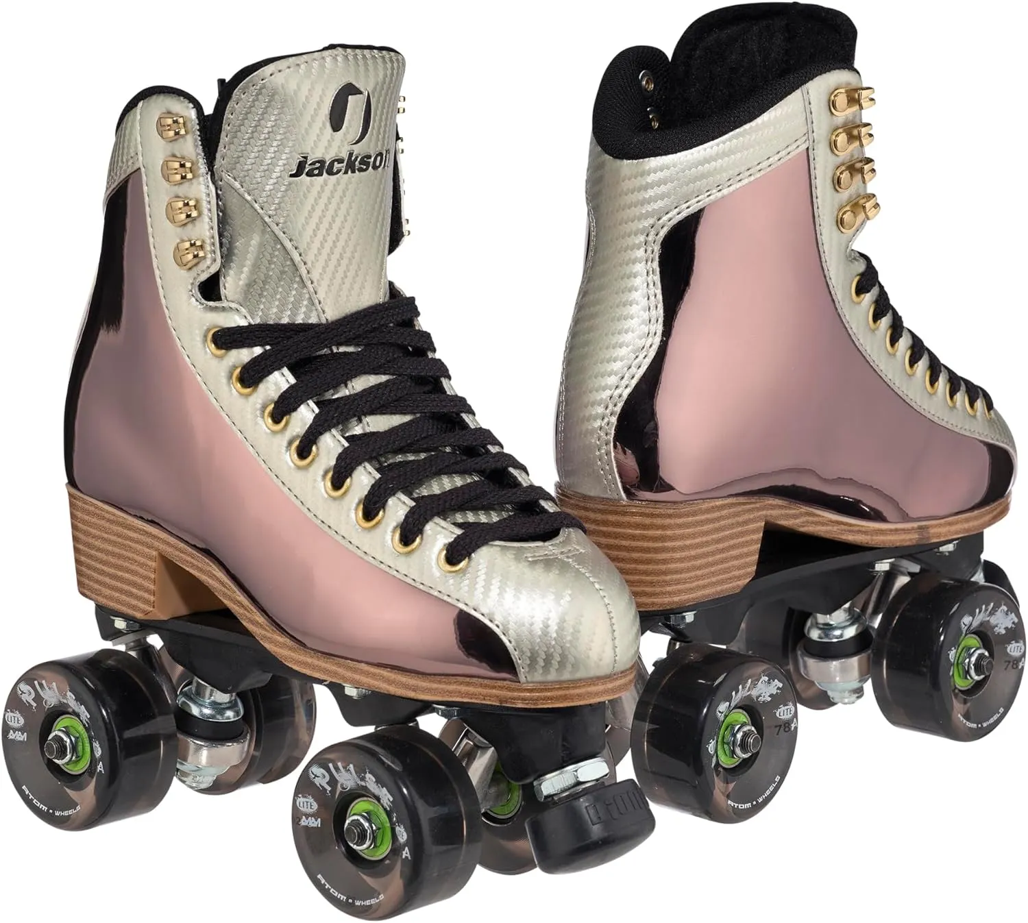 Jackson Flex Outdoor Roller Skates, Atom Pulse Lite Wheels with Vinyl-Coated Quad Boot,