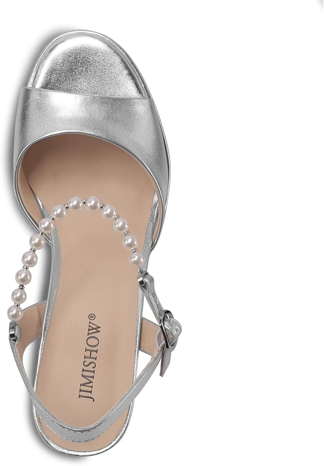 JANSEVEN Rhinestone Sandals Women Crystal Heels Platform Chunky Heel Ankle Strap Sparkling Sandals Peep Toe Sexy Dress Bridal Wedding Party Shoes