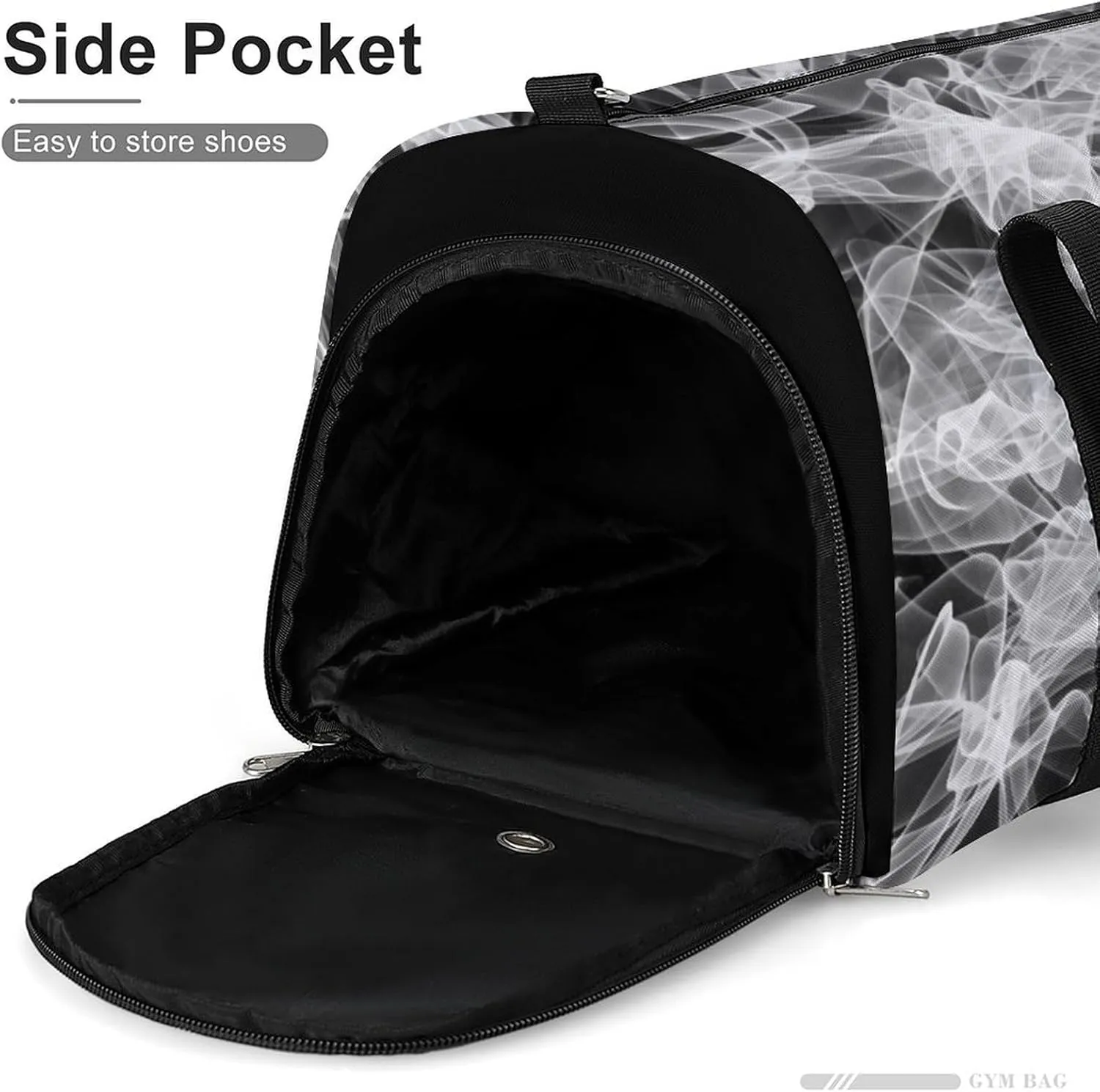 Japan Flag Smoke Style Travel Duffel Bag with Shoe Compartment for Gym Yoga Beach Weekender
