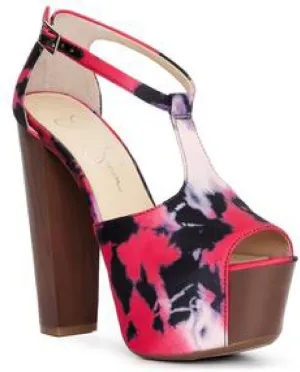 Jessica Simpson Womens Dany 3 Floral Heeled Platform Sandals