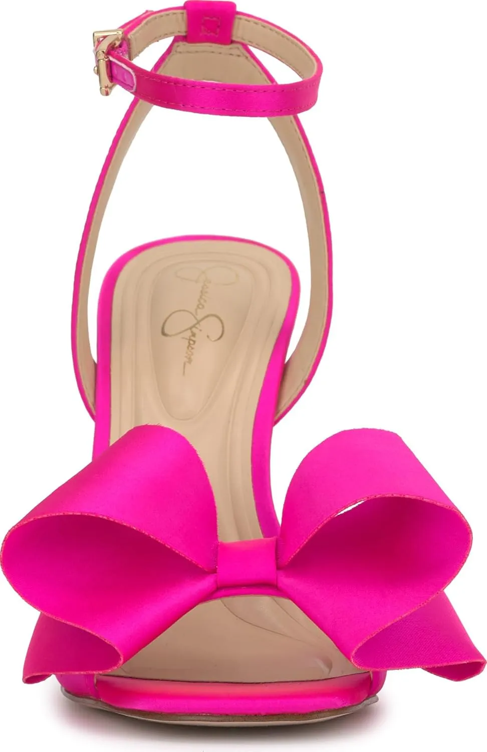 Jessica Simpson Womens Olivine Bow Satin Ankle Strap