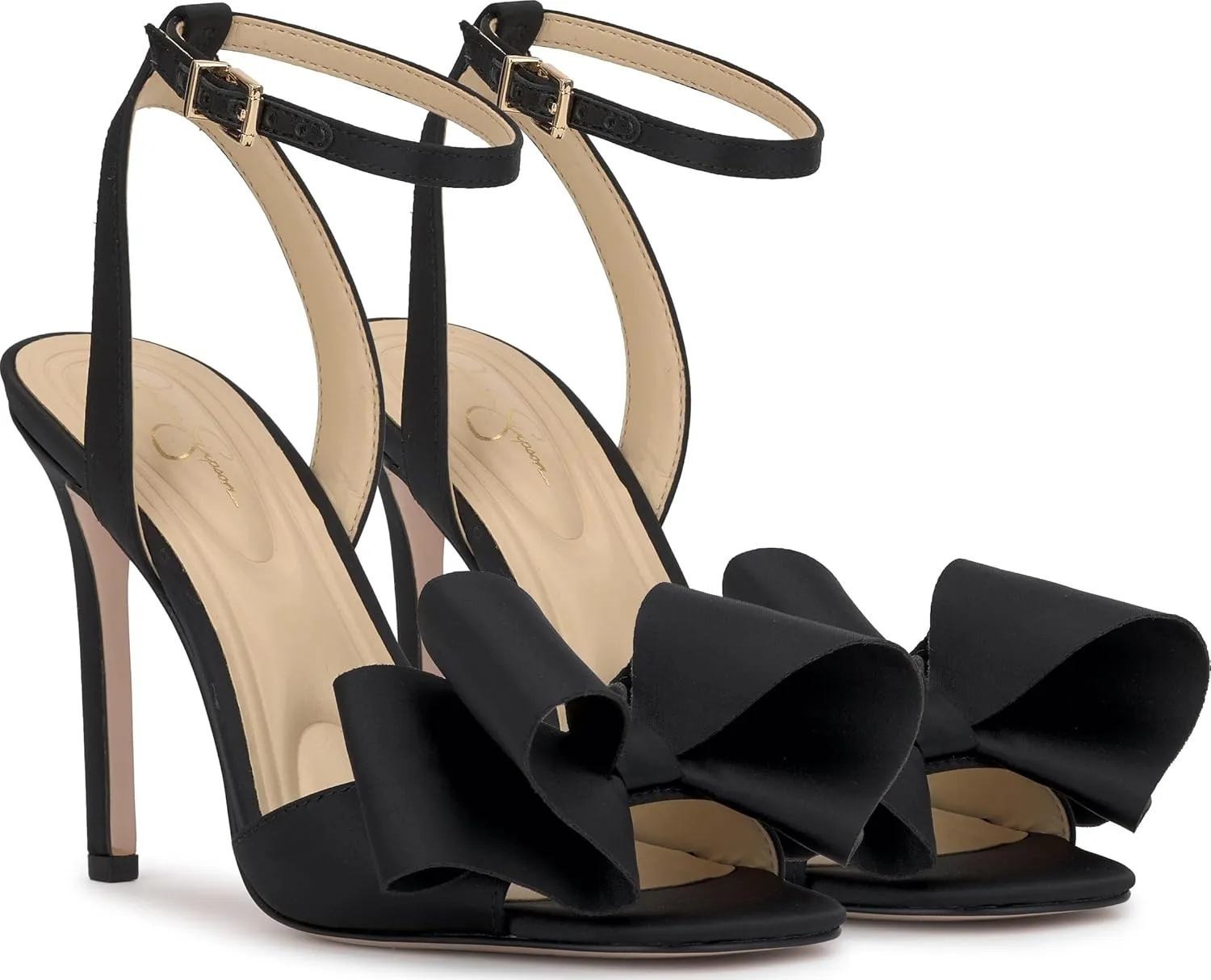 Jessica Simpson Womens Olivine Bow Satin Ankle Strap