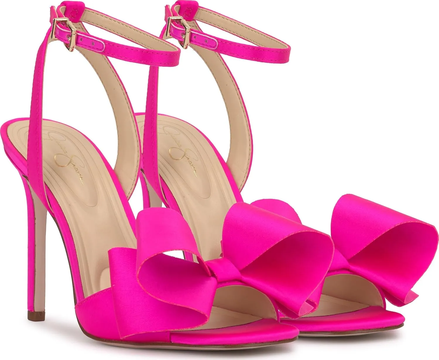 Jessica Simpson Womens Olivine Bow Satin Ankle Strap