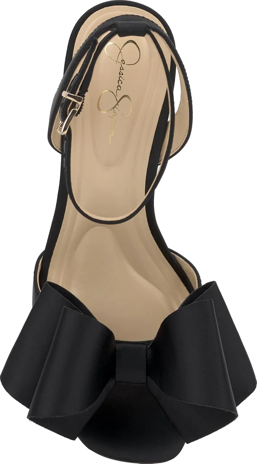 Jessica Simpson Womens Olivine Bow Satin Ankle Strap