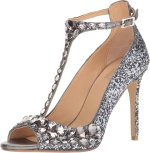 Jewel Badgley Mischka Conroy Metallic Glitter Evening Shoe
