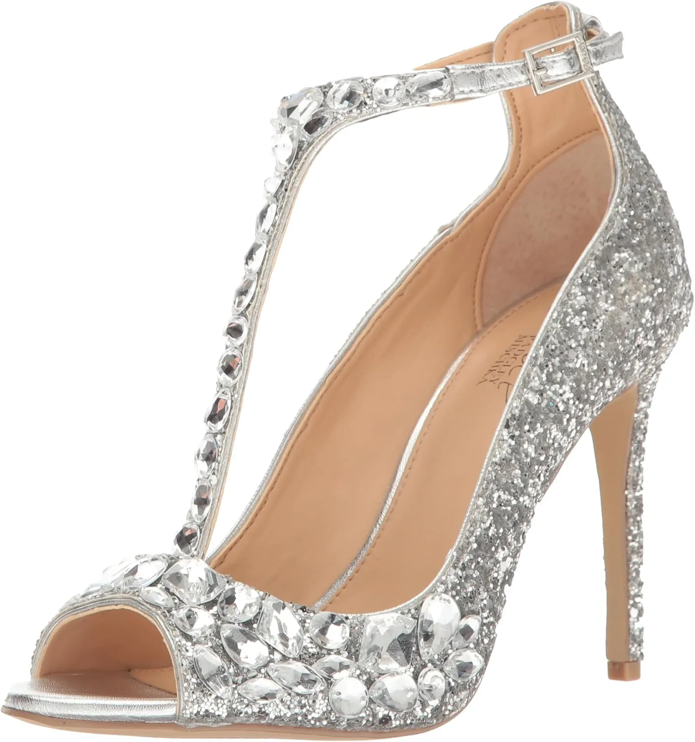 Jewel Badgley Mischka Conroy Metallic Glitter Evening Shoe