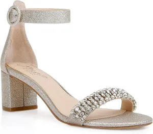 Jewel Badgley Mischka James Ankle Strap Block Heel