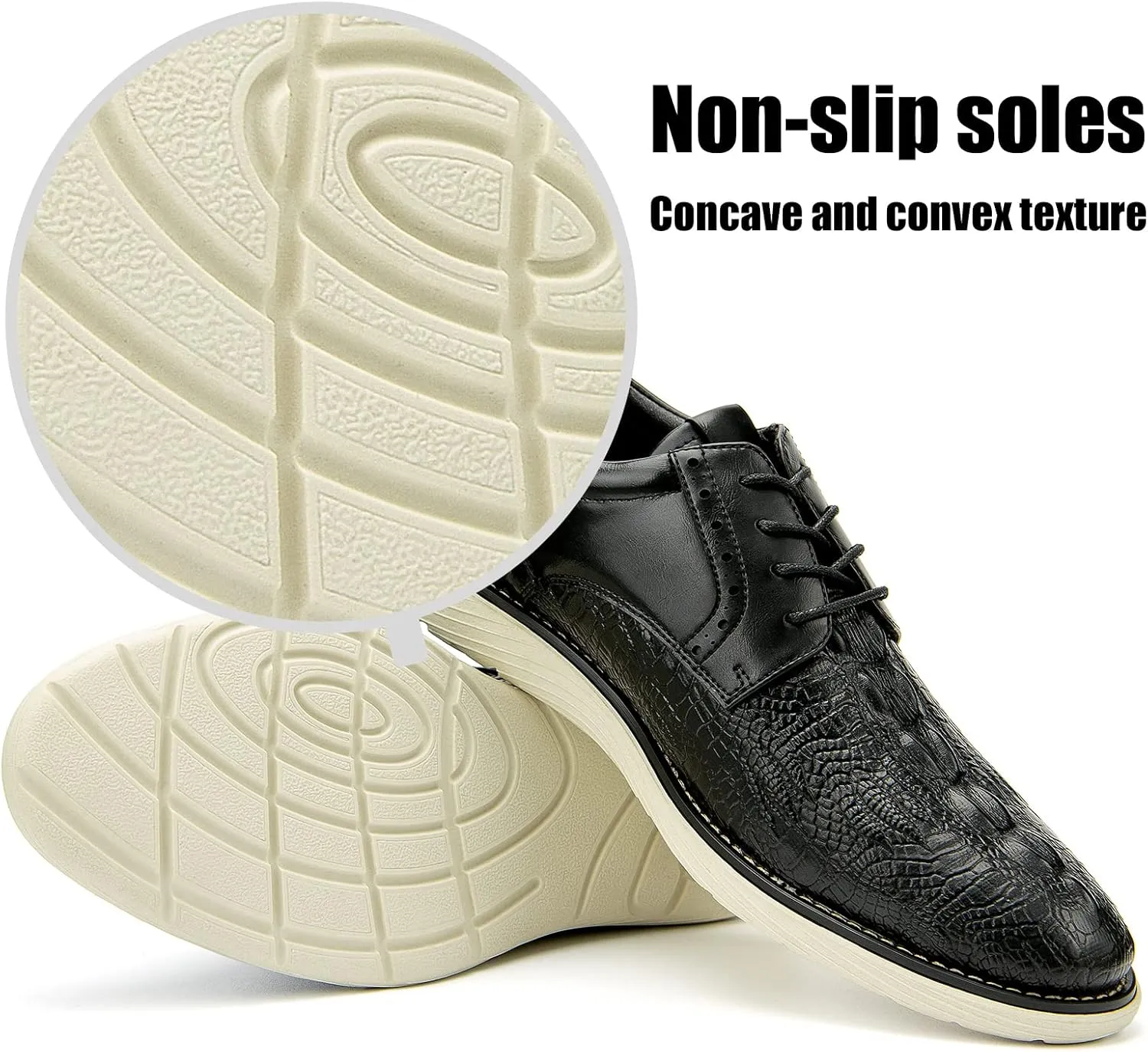 JITAI Men's Oxford Shoes,Dress Shoes Lace-up Wingtip Brogue Shoe Mens Lightweight Fashion Shoes.