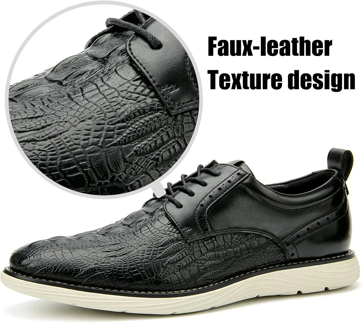 JITAI Men's Oxford Shoes,Dress Shoes Lace-up Wingtip Brogue Shoe Mens Lightweight Fashion Shoes.