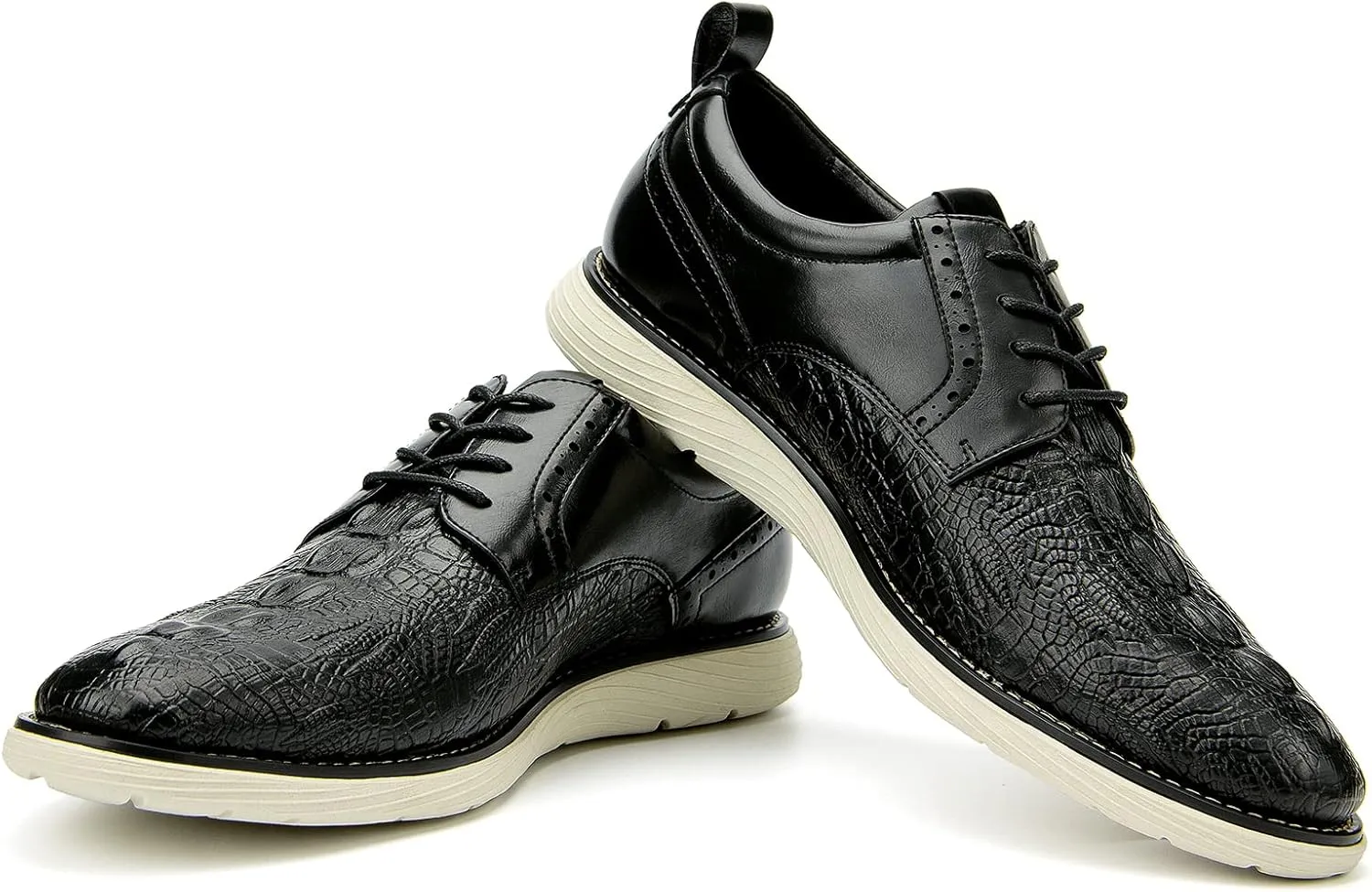 JITAI Men's Oxford Shoes,Dress Shoes Lace-up Wingtip Brogue Shoe Mens Lightweight Fashion Shoes.