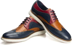 JITAI Men's Oxford Shoes,Dress Shoes Lace-up Wingtip Brogue Shoe Mens Lightweight Fashion Shoes.