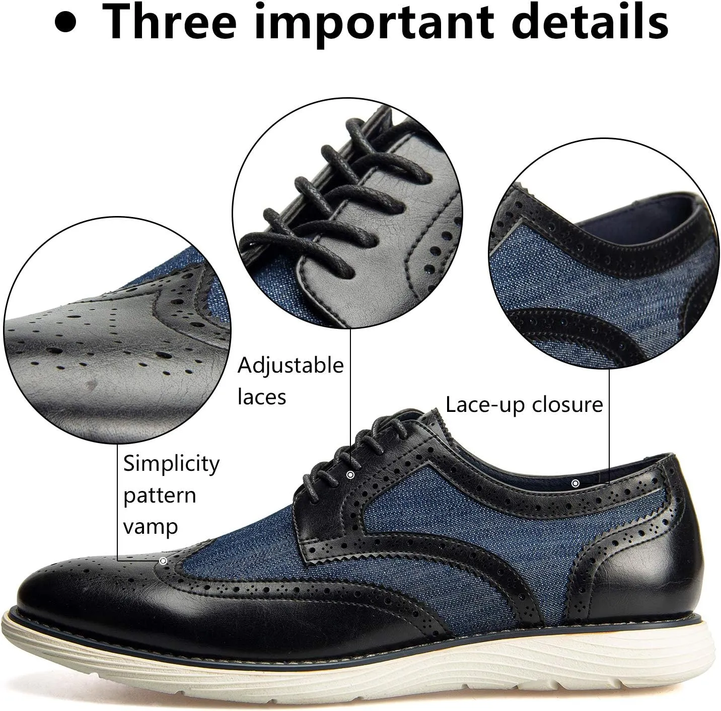 JITAI Men's Oxford Shoes,Dress Shoes Lace-up Wingtip Brogue Shoe Mens Lightweight Fashion Shoes.
