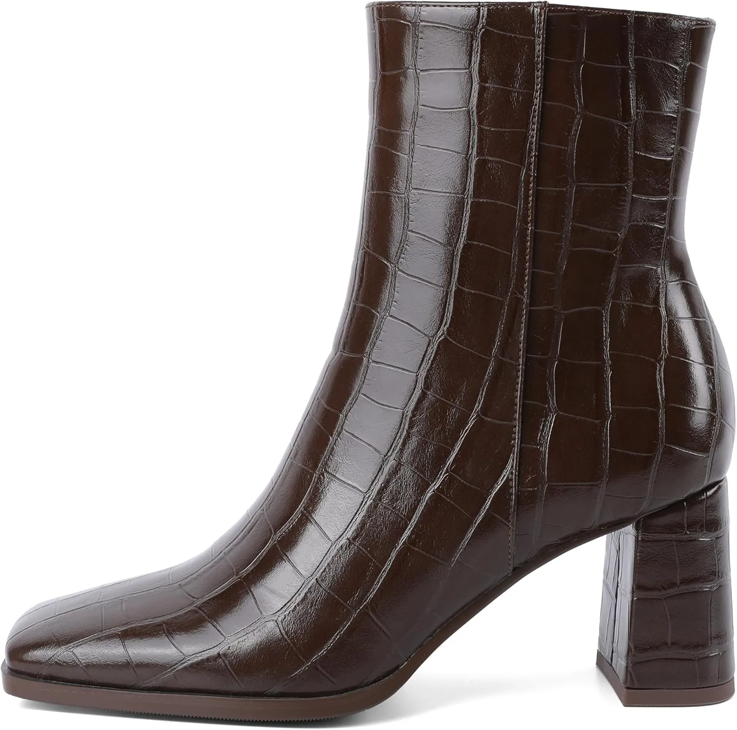 Joseywade Womens Ankle Boots Chunky Heel Boots Ankle Booties Square Toe 3 Inch Side Zip Boots Fall Shoes US Size 5-13