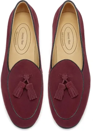Journey West Suede Tassel Loafer for Women Slip-on Belgian Penny Loafers Shoes for Women in Many Colors