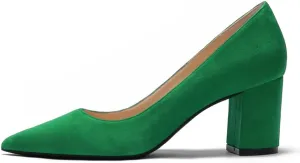 JOY IN LOVE Pumps for Women Chunky Heels Comfortable Middle Block Heel Work Dress Pumps