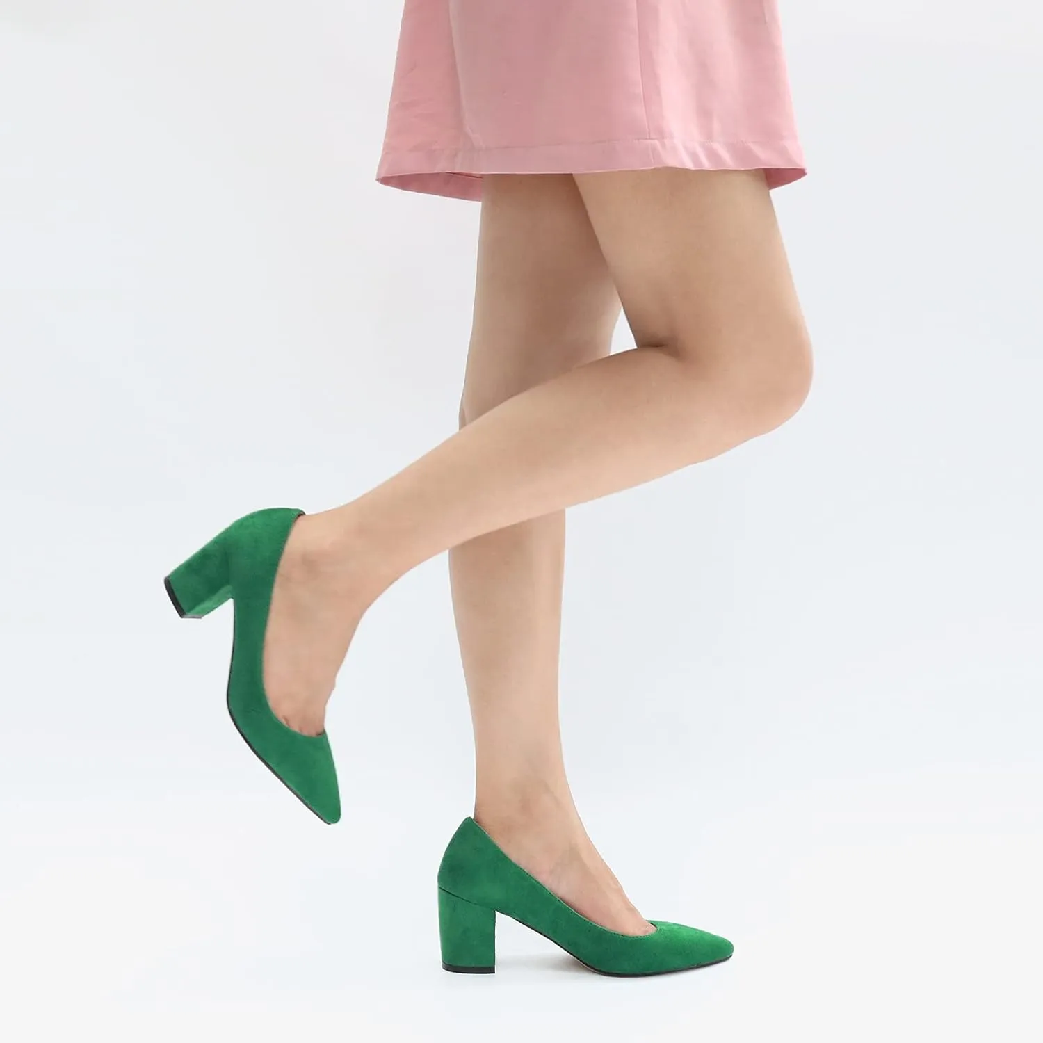 JOY IN LOVE Pumps for Women Chunky Heels Comfortable Middle Block Heel Work Dress Pumps