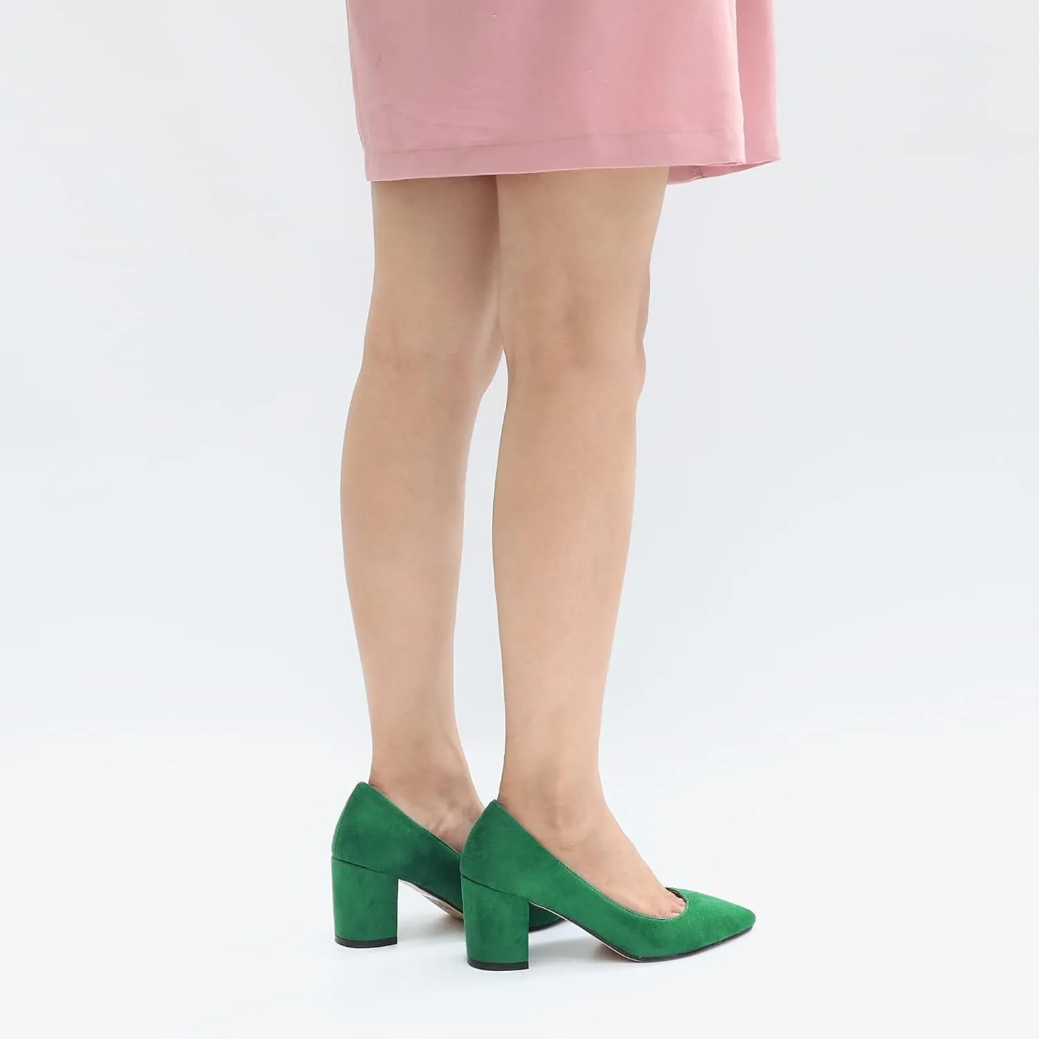 JOY IN LOVE Pumps for Women Chunky Heels Comfortable Middle Block Heel Work Dress Pumps