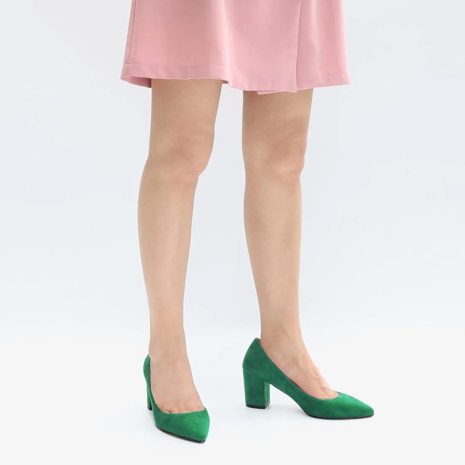 JOY IN LOVE Pumps for Women Chunky Heels Comfortable Middle Block Heel Work Dress Pumps