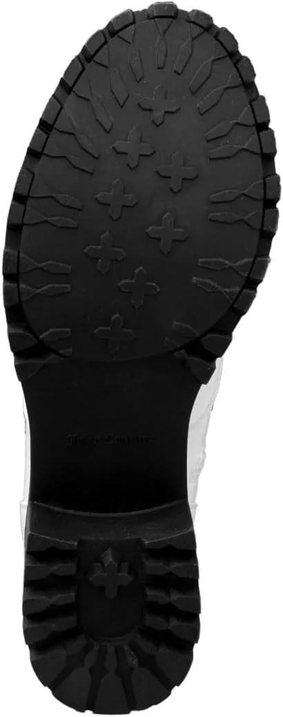 JUICY COUTURE Women's Lace Up Lug Sole Hiker Booties with Faux Fur Cuff, Winter Fashion Ankle Boots, Outdoor Hiking Shoes