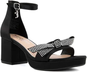 JUICY COUTURE Women's Open Toe Ankle Strap Low Block Chunky Heels Sandals - Dress Pumps Shoes
