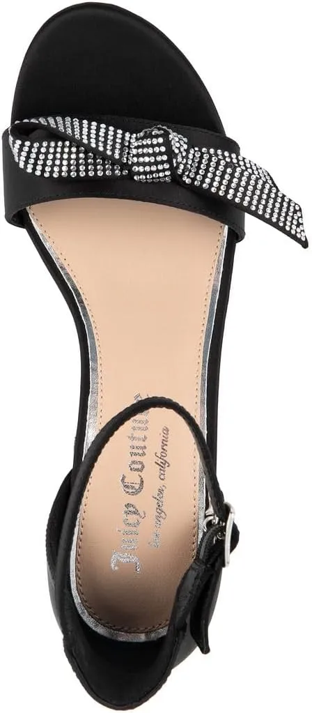 JUICY COUTURE Women's Open Toe Ankle Strap Low Block Chunky Heels Sandals - Dress Pumps Shoes