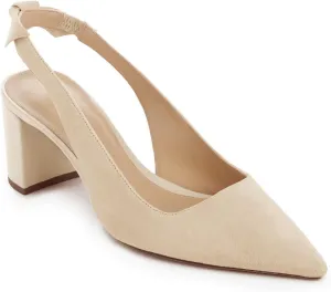 Juliet Holy Womens Pumps Pointed Toe Slip on Slingback Cute Bowknot Classic Chunky Block Heels
