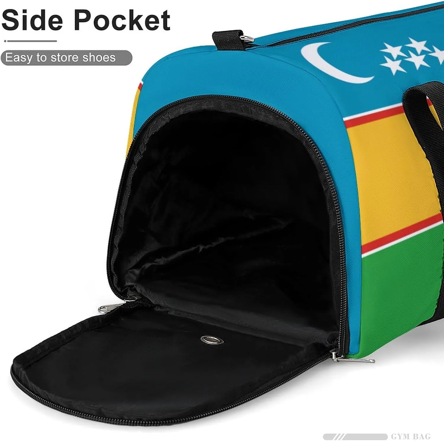 Karakalpakstan Flag Duffel Bag for Men Women Waterproof with Shoe Compartment