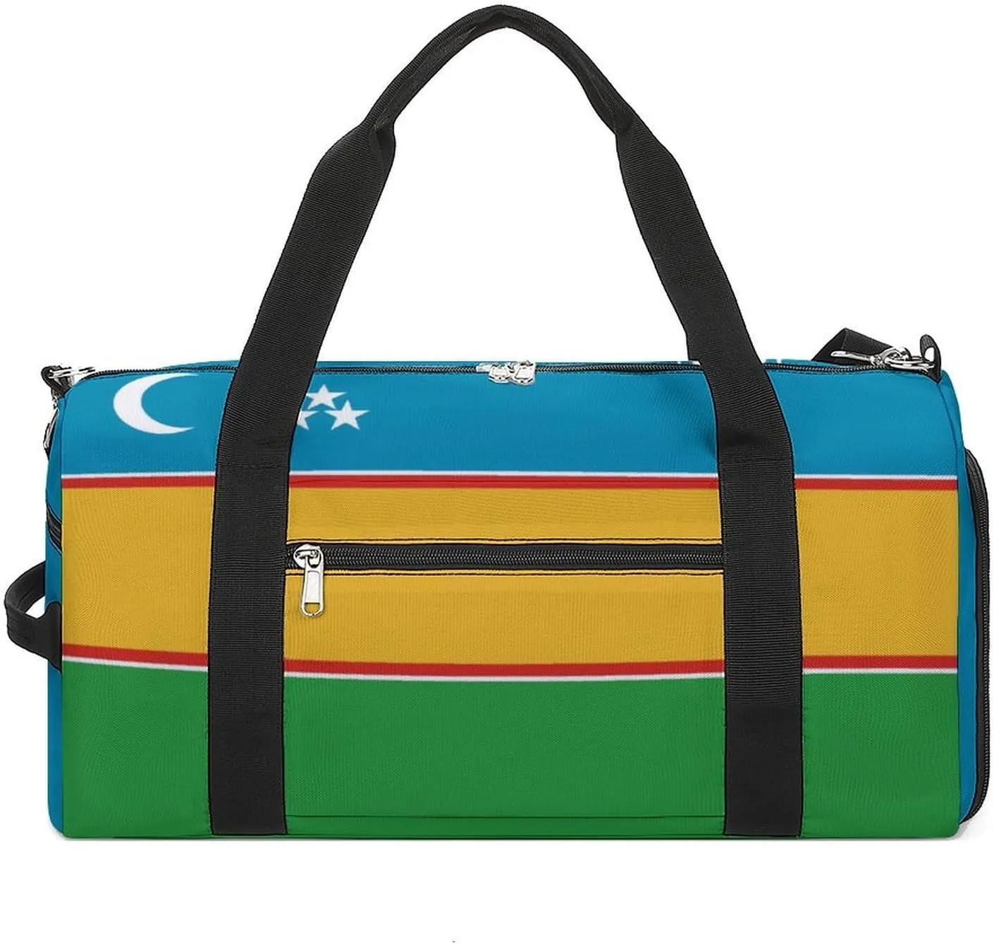 Karakalpakstan Flag Duffel Bag for Men Women Waterproof with Shoe Compartment