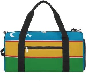 Karakalpakstan Flag Duffel Bag for Men Women Waterproof with Shoe Compartment