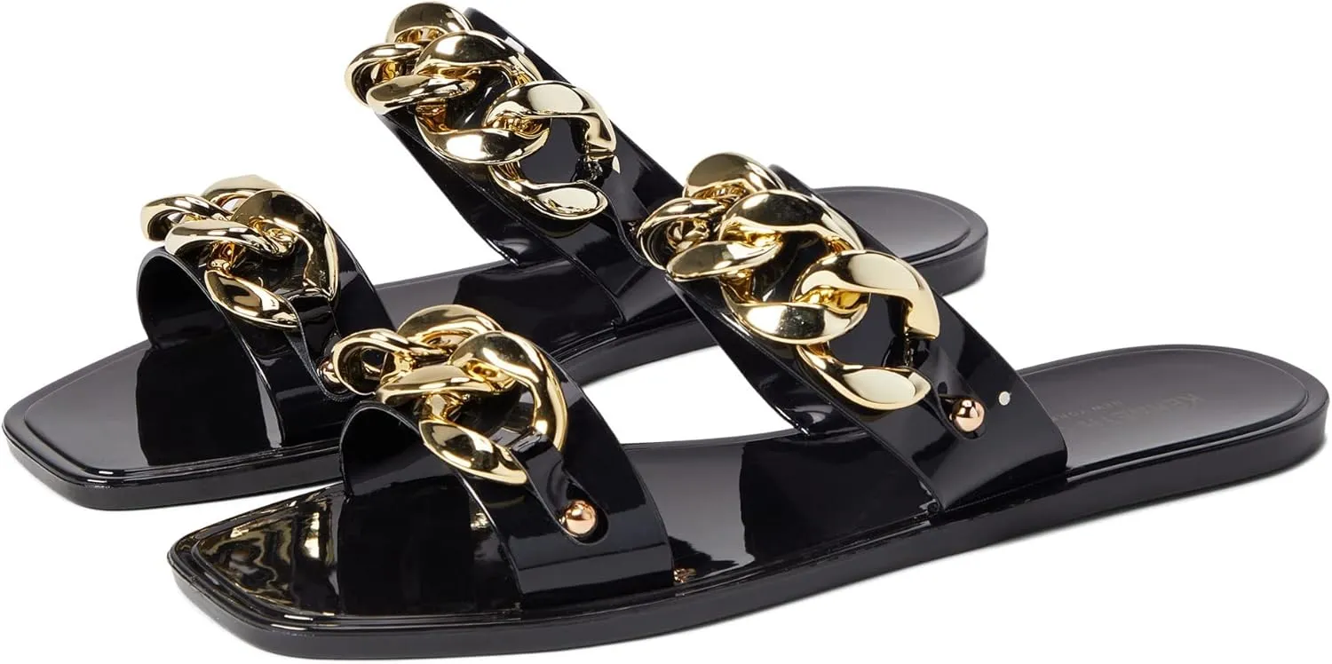 Kenneth Cole Women's Naveen Chain Jelly Flatform Slide Sandal Flat