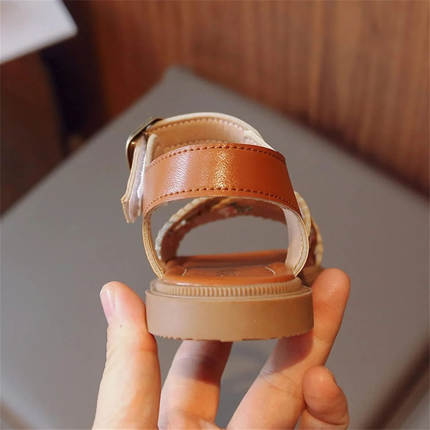 Kids Platform Sandals Open Toe Embroidered Buckle Casual Shoes Ankle Strap Close Back Summer Flat Sandal For Boy