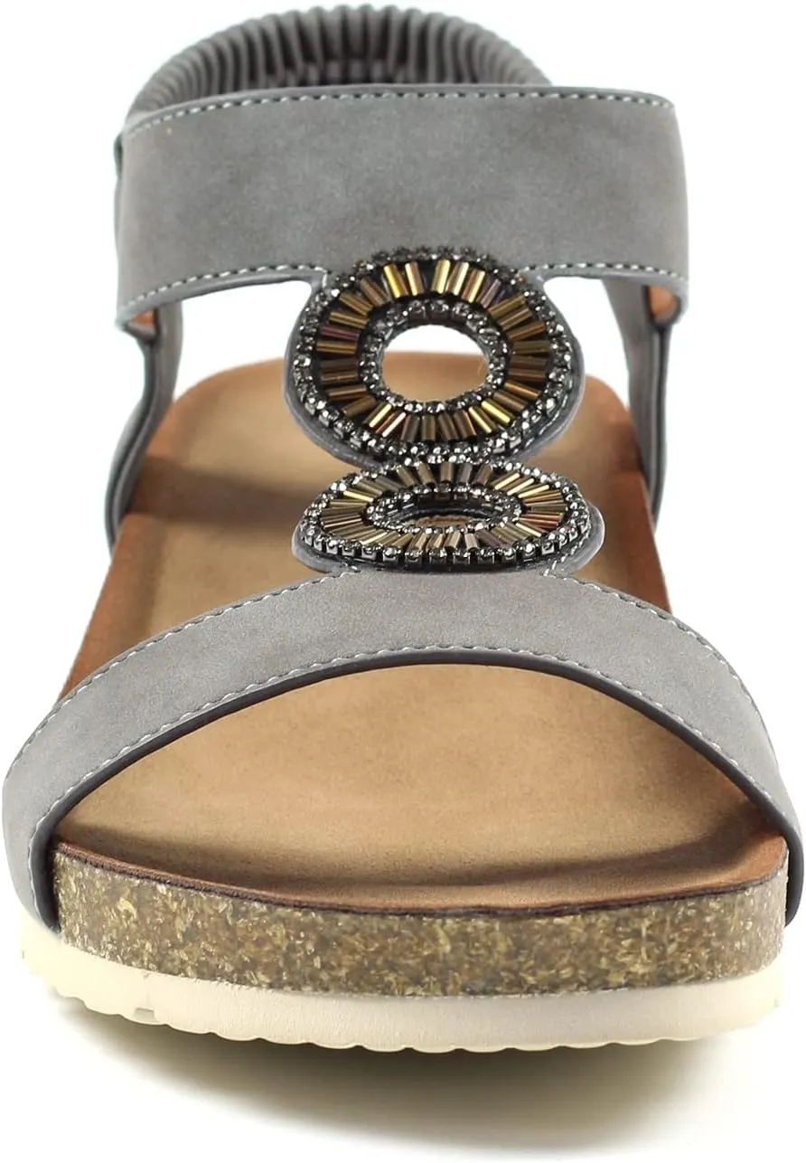 Ladies Barwell Grey Wedged Sandal