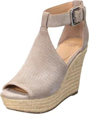 landing craft Women's Peep Toe Platform Sandals Summer Adjustable Buckle Ankle Strap Espadrilles Wedge Sandals