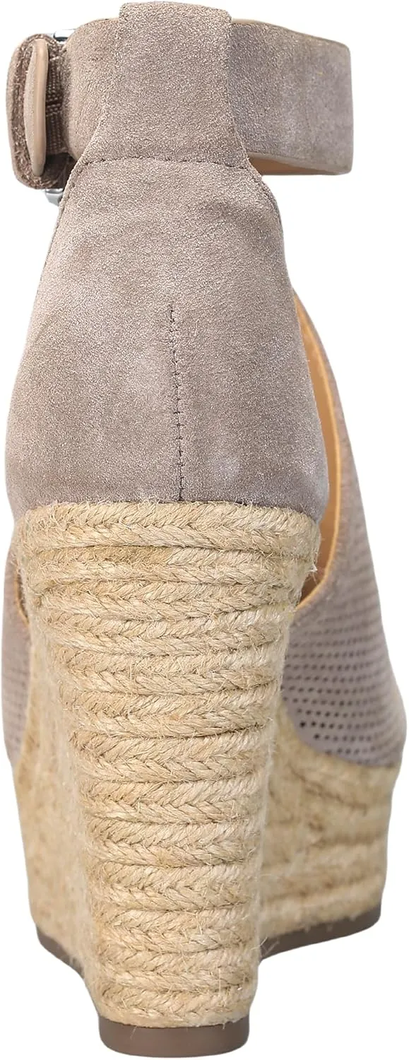 landing craft Women's Peep Toe Platform Sandals Summer Adjustable Buckle Ankle Strap Espadrilles Wedge Sandals