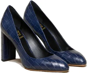LEHOOR Women Chunky Block High Heel Pumps Shoes Pointed Closed Toe Slip On 3" Heels Dress Sandals Suede Crocodile Patent Leather Work Shoe Office Ladies Formal Dressy Wedding Party Retro 4-11 M US