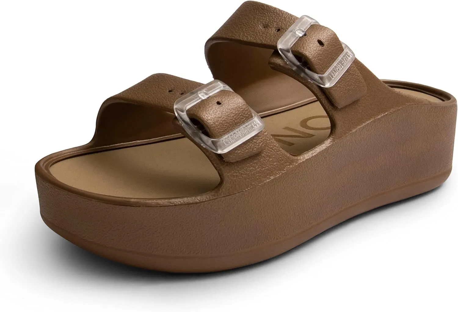Lemon Jelly Women's Platform Sandals - Casual Double-Buckled Water-Friendly Wedges for Beach - Comfortable, Lightweight Slip-On Sandals for Ladies - Cute, Versatile Chunky Summer Slides
