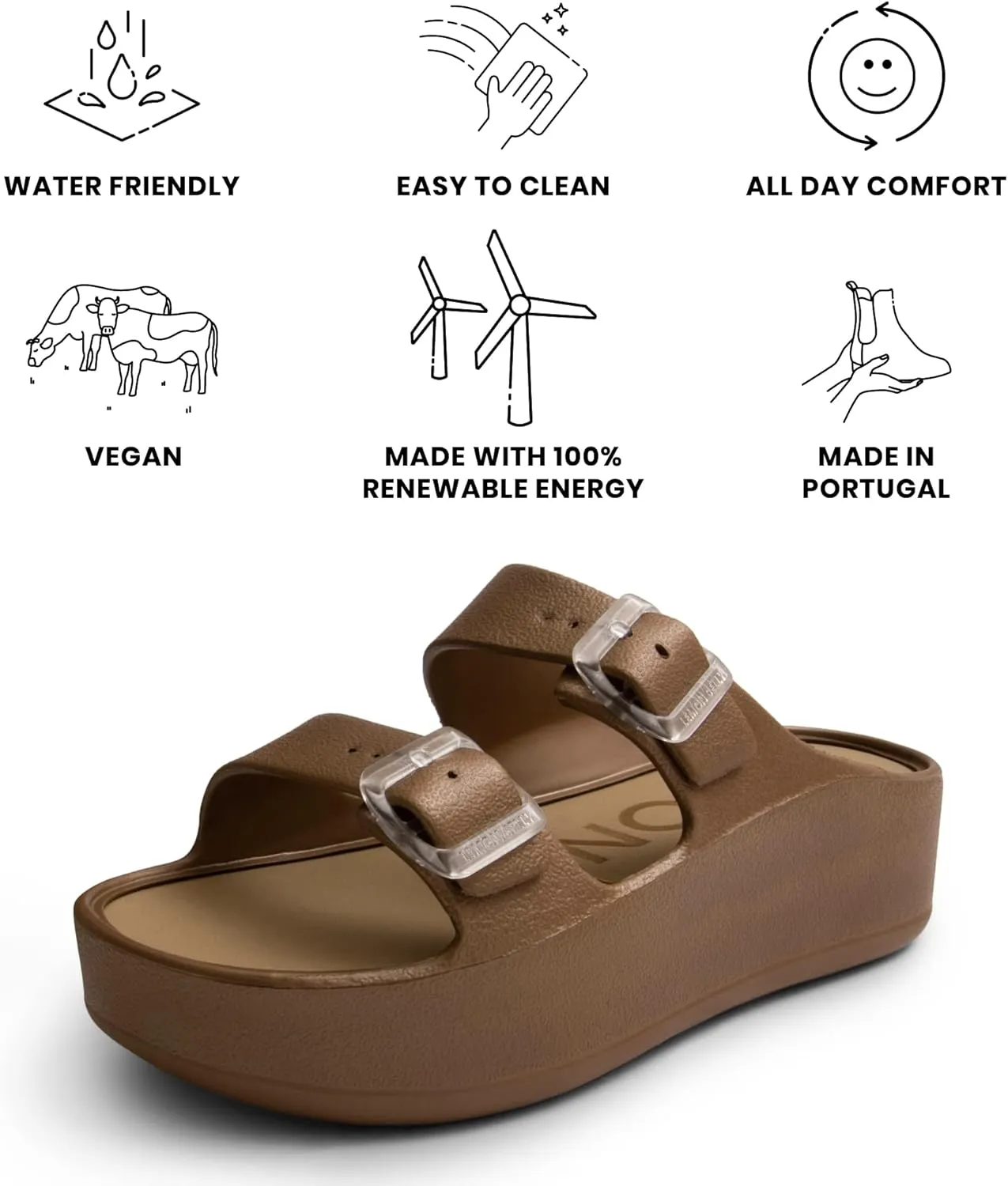 Lemon Jelly Women's Platform Sandals - Casual Double-Buckled Water-Friendly Wedges for Beach - Comfortable, Lightweight Slip-On Sandals for Ladies - Cute, Versatile Chunky Summer Slides