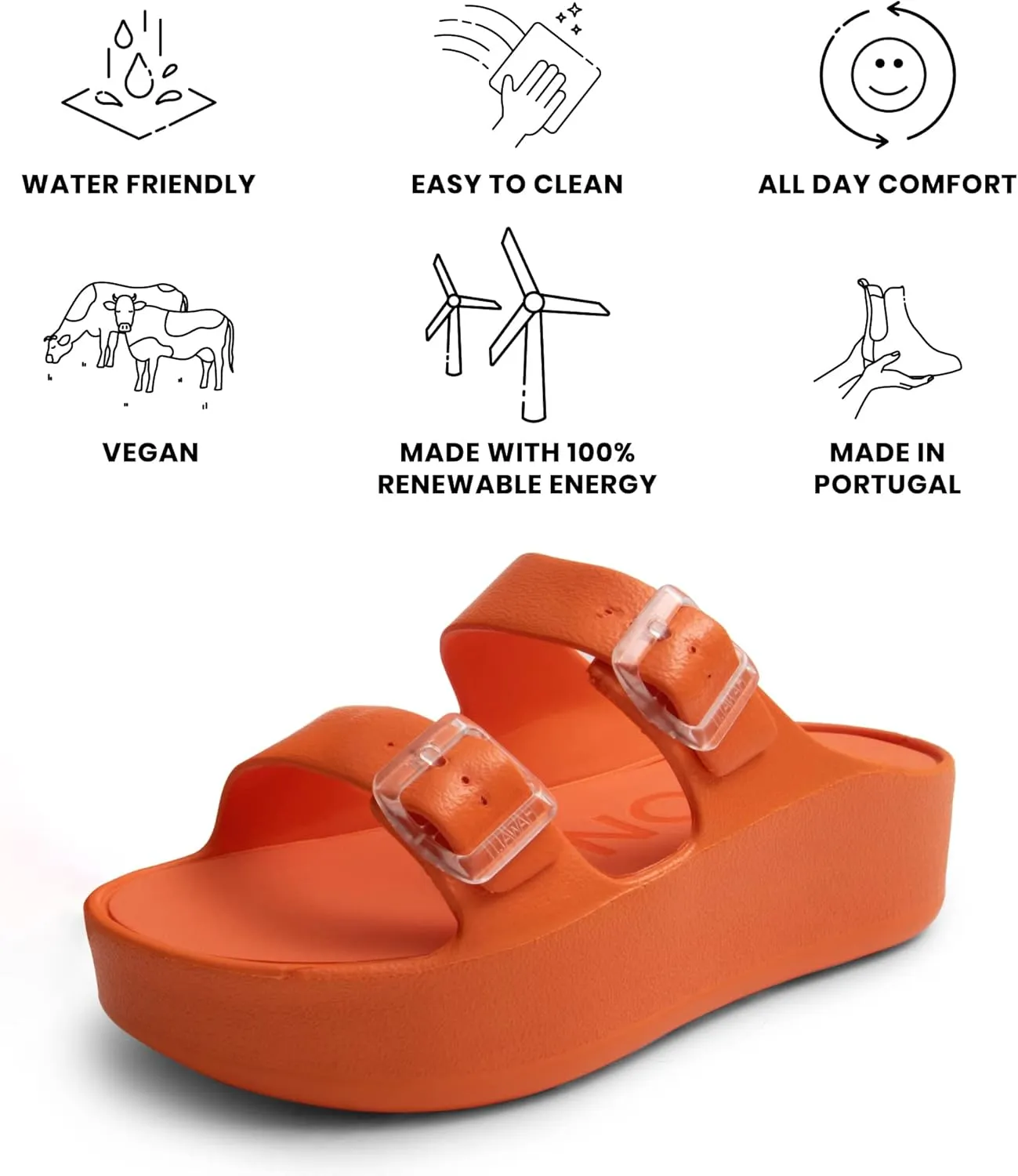Lemon Jelly Women's Platform Sandals - Casual Double-Buckled Water-Friendly Wedges for Beach - Comfortable, Lightweight Slip-On Sandals for Ladies - Cute, Versatile Chunky Summer Slides