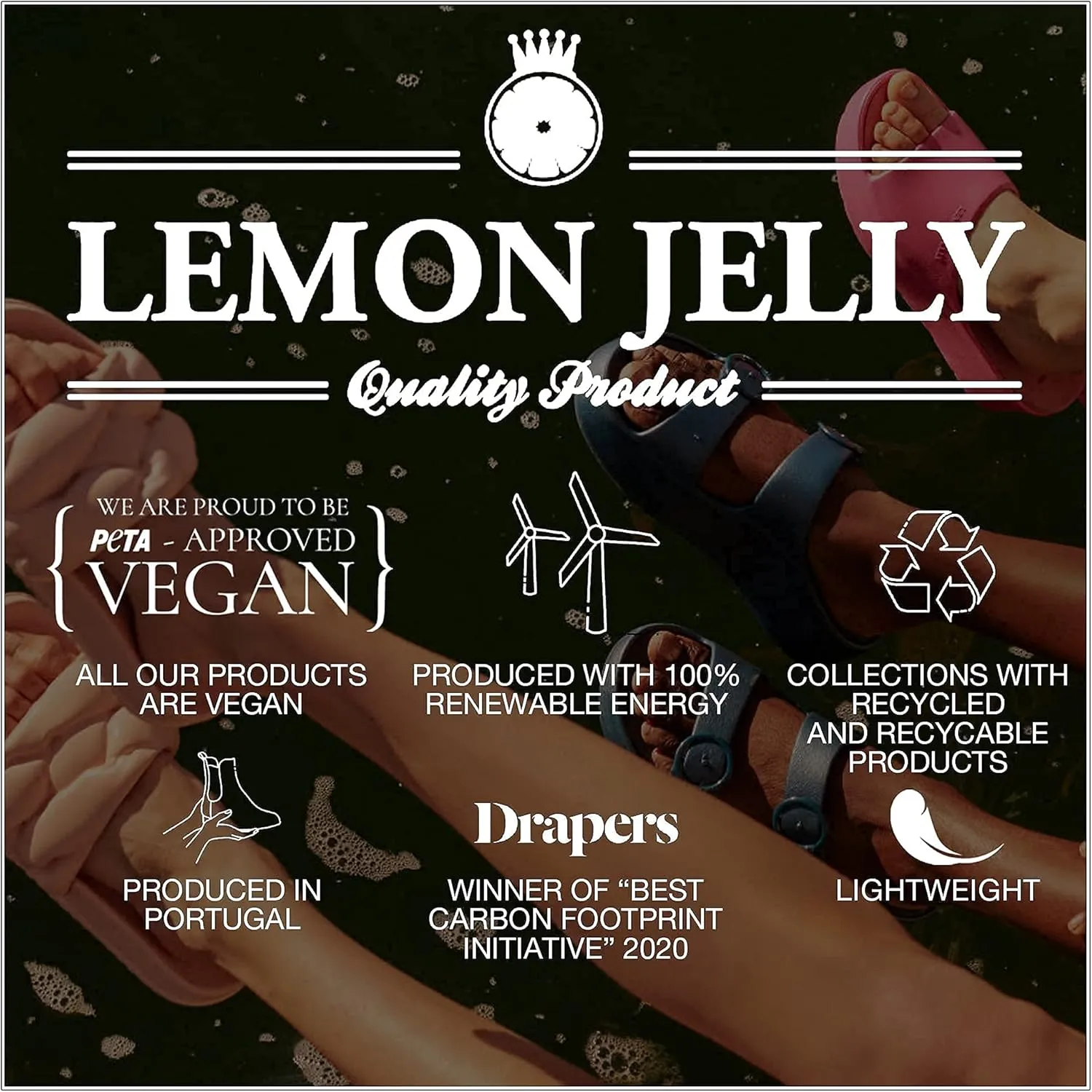 Lemon Jelly Women's Platform Sandals - Casual Double-Buckled Water-Friendly Wedges for Beach - Comfortable, Lightweight Slip-On Sandals for Ladies - Cute, Versatile Chunky Summer Slides
