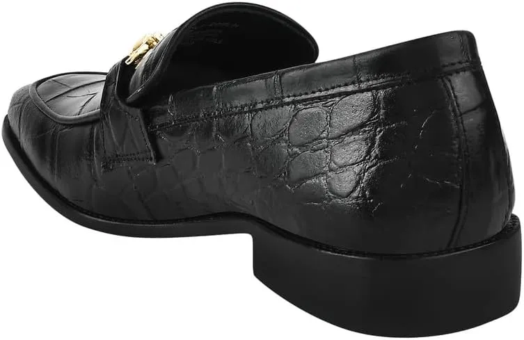 LIBERTYZENO Mens Crocodile Print Genuine Leather Adults Noble Penny Loafers Slip On Shoes for Easter Gift