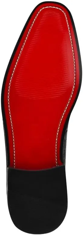 LIBERTYZENO Mens Crocodile Print Genuine Leather Adults Noble Penny Loafers Slip On Shoes for Easter Gift