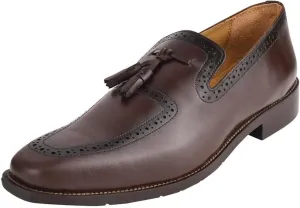 LIBERTYZENO Mens Genuine Leather Adults Tassel Loafer Slip On Dress Shoes for Prom Graduation